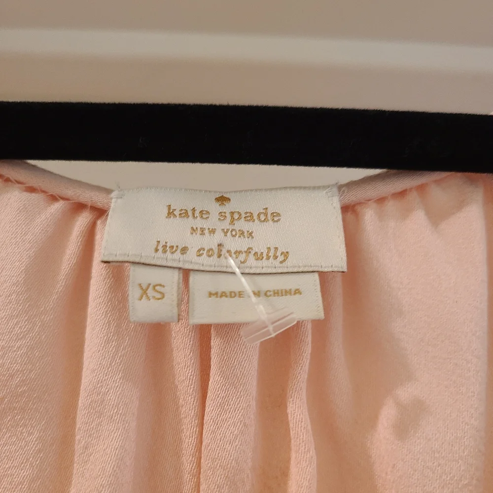 Kate Spade Baby Pink Spaghetti Strap Ruffled Camisole tank top blouse size XS